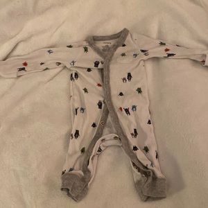 Long sleeve button up footies with roll over mittens